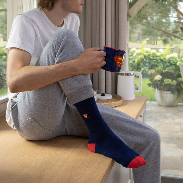 Set Socken Superman + Tasse + Schlüsselanhänger
