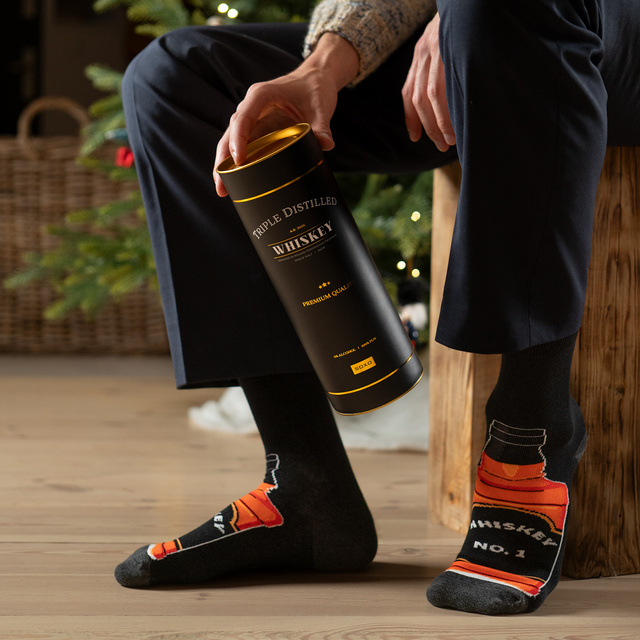 Socken mit Whiskey-Motiv 3er-Pack