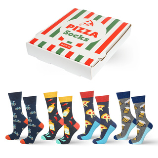 Socken mit Pizza-Motiv 4er-Pack