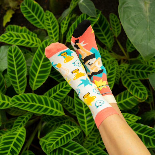 Socken mit Athlet-Motiv