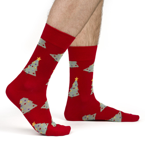 4 Paare von lustigen Socken mit Weihnachtsmotiv in einzigartiger Verpackung | Herrensocken | SOXO