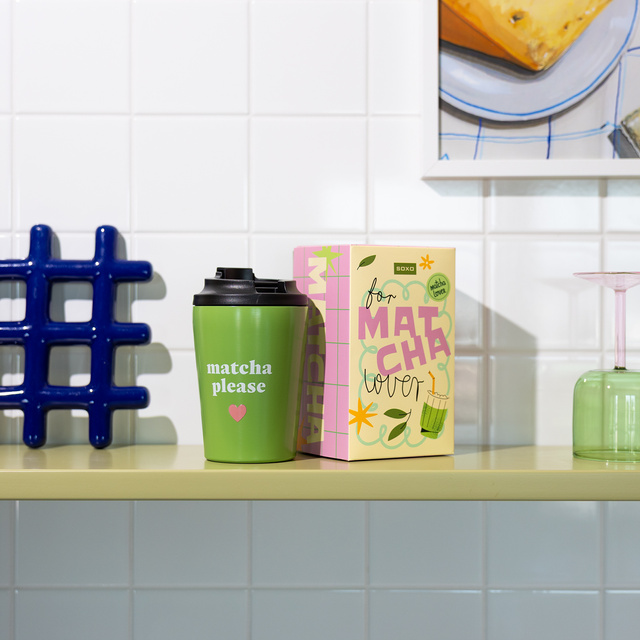 Geschenkset Socken Matcha + Thermobecher