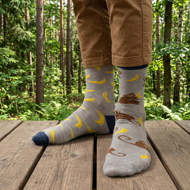 1 Paar von lustige Socken mit Bananemotiv | Herrensocken | SOXO