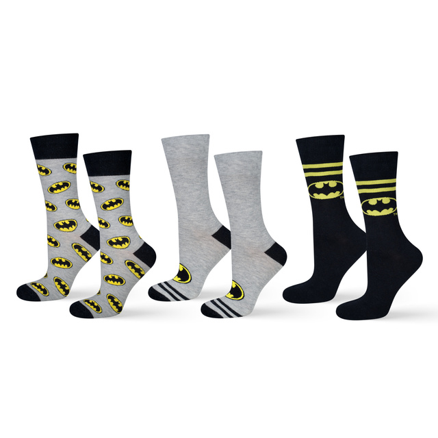 Set mit 3x bunten Herrensocken mit Batman DC Comics  | SOXO