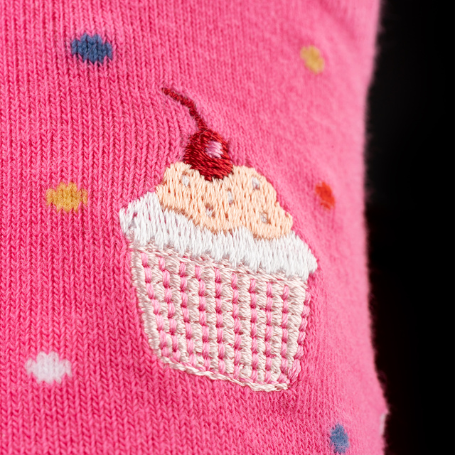 Socken mit Cupcake-Motiv