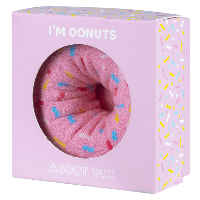 1 Paar von lustigen Socken mit Donutmotiv in einzigartiger Verpackung | Damensocken | SOXO