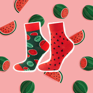 1 Paare von lustige Socken mit Wassermelonenmotiv | Damensocken | SOXO