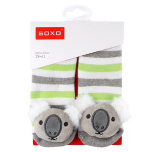 Set mit 3x Bunte Babysocken mit Rassel | SOXO