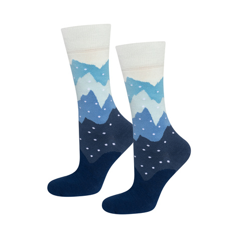 5 Paar von lustige Socken mit Skifahren-Motiv in einzigartiger Verpackung | Damen-/Herrensocken | SOXO