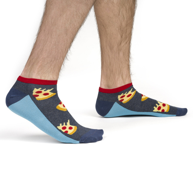 SOXO Set 5 Herren kurze Socken | Bier und Pizza Muster