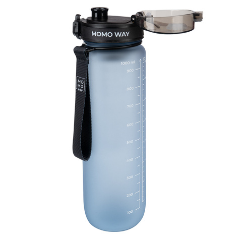 Wasserflasche mit Fruchteinsatz, grau, für Kinder und Erwachsene | BPA free | Tritan | MOMOWAY