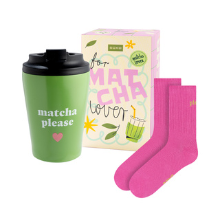 Geschenkset Socken Matcha + Thermobecher