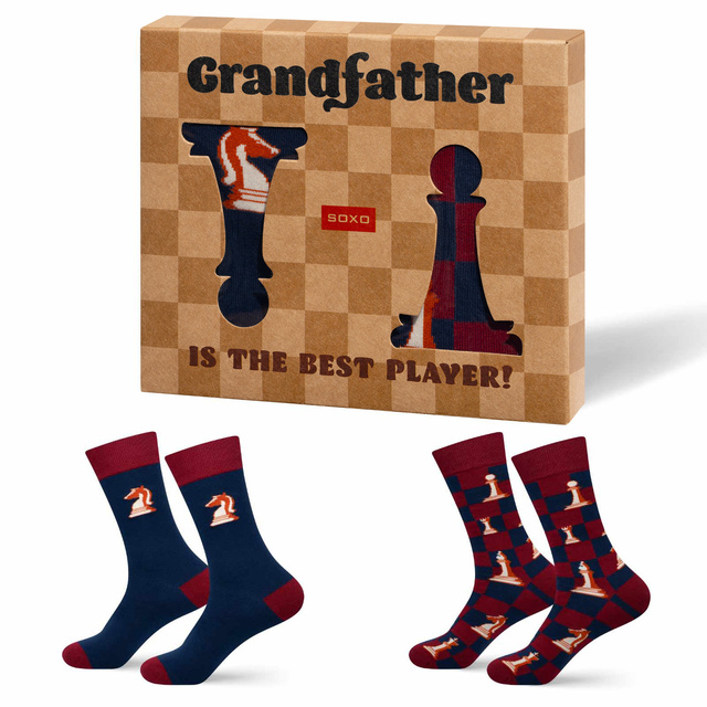Socken mit Schach-Motiv 2er-Pack