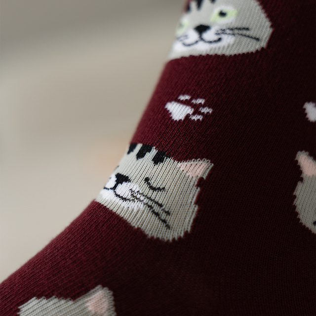 Socken mit Katzen-Motiv