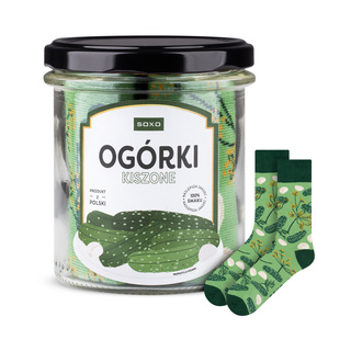 Bunte Herrensocken SOXO GOOD STUFF eingelegte Gurken im Glas