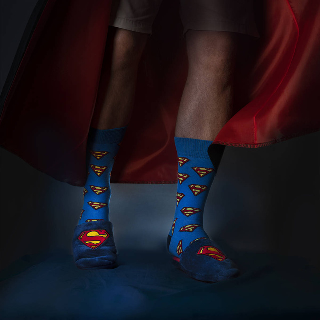 Set Socken + Hausschuhe mit Superman-Motiv