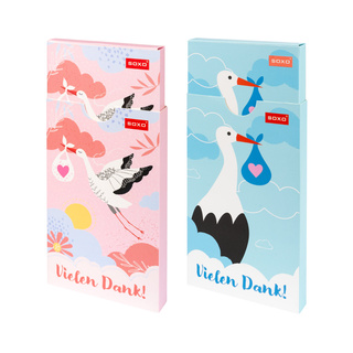 2 Paar lustige Socken mit Storchmotiv - Geschenk für die Hebamme