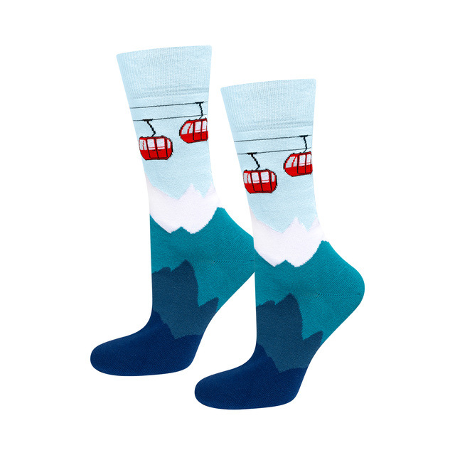 3 Paare von lustige Socken mit Wintersportarten-Motiv in einzigartiger Verpackung | Herrensocken | SOXO
