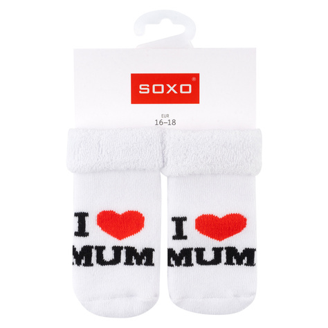 Set mit 3x Bunte Babysocken mit Aufschrift | SOXO