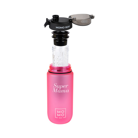 Wasserflasche mit Fruchteinsatz, rosa | BPA free | Tritan | MOMOWAY