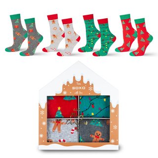 Socken mit Weihnachts-Motiv 4er-Pack