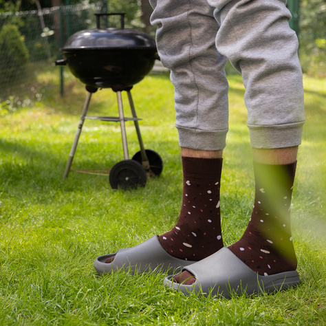 1 Paar von lustigen Socken mit Black Pudding motiv in einzigartiger Verpackung | Herrensocken | SOXO