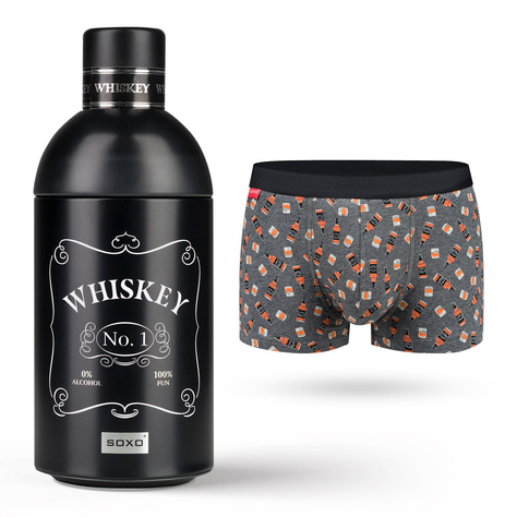 1 Paar von lustigen Boxershorts mit Whiskymotiv einzigartiger Verpackung | SOXO