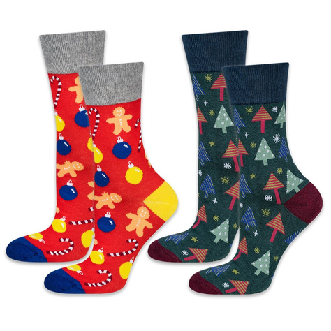 Set mit 2x  Herrensocken mit Weihnachtsmotiv | SOXO