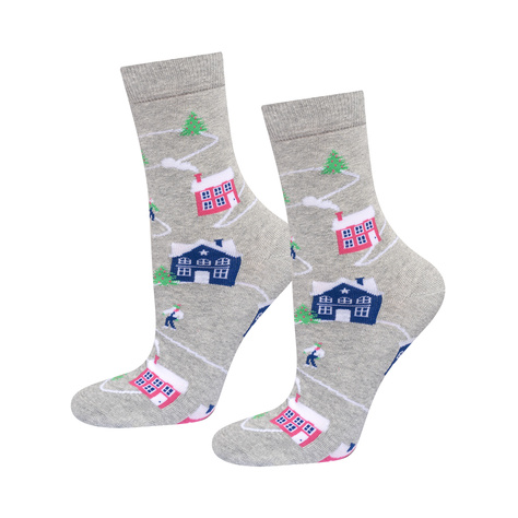 5 Paar von lustigen Socken mit Weihnachtenmotiv in einzigartiger Verpackung | Damensocken | SOXO