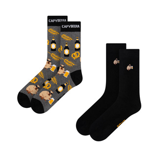 Socken mit Bier Capybara-Motiv 2er-Pack