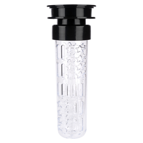  Wasserflasche mit Fruchteinsatz, grau-schwarz | BPA free | Tritan | MOMOWAY