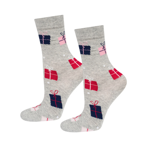 4 Paar von lustigen Socken mit Weihnachtsmotiv in einzigartiger Verpackung | Damensocken | SOXO