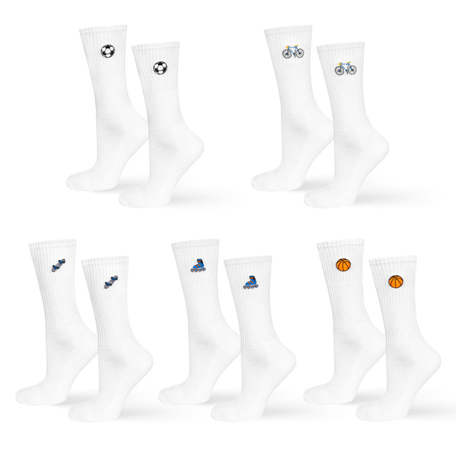 Socken mit Sport-Motiv 5er-Pack