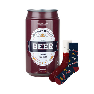 1 Paar von lustigen Socken mit Irish Red Ale Bierdmotiv in einzigartiger Verpackung | Herrensocken | SOXO