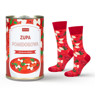 Damensocken | Herren SOXO GOOD STUFF Tomatensuppe aus der Dose Geschenkidee für sie | für Ihn Unisex