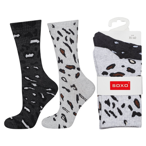 Set mit 2x Damensocken | Leopardenmotiv | SOXO