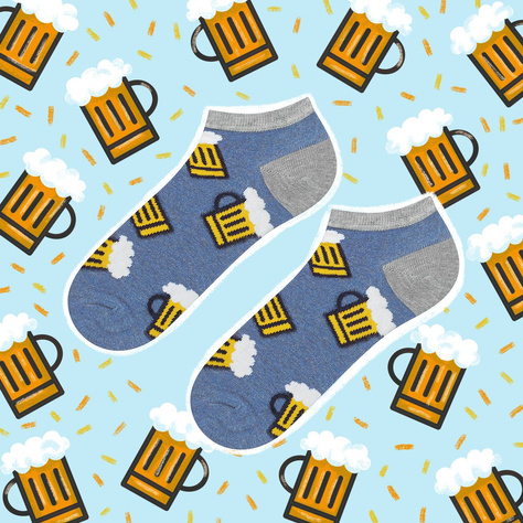 Set mit 3x bunten Kurze Herrensocken Bier + Fastfood  | SOXO