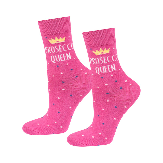  3 Paar von lustigen Socken mit Proseccomotiv in einzigartiger Verpackung | Damensocken | SOXO
