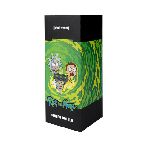 Wasserflasche 600 ml schwarz | langlebig und praktisch | Rick and Morty