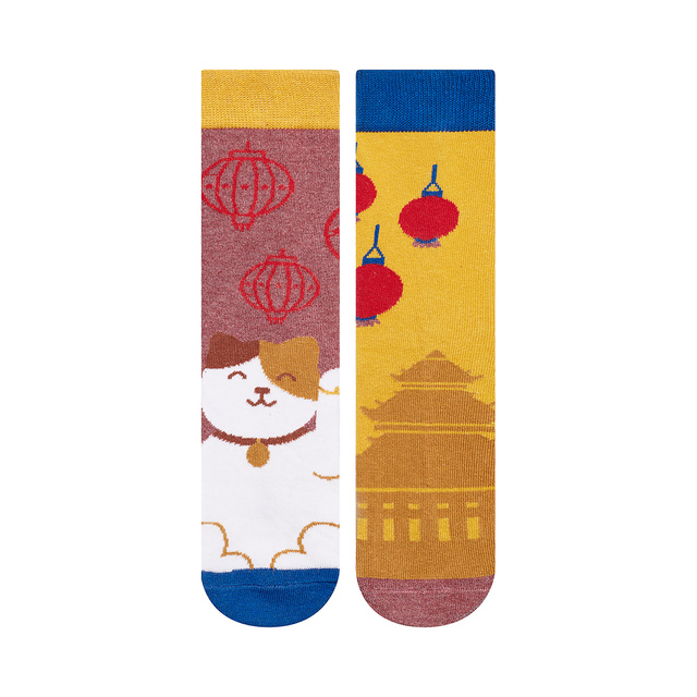 Bunte Set 4x Damen Socken SOXO nicht übereinstimmende Lustige