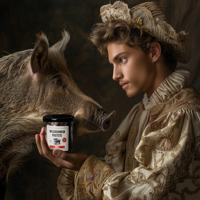 1 Paar von lustigen Socken mit Wildschwein-Pastete Motiv im Glas | Herrensocken | SOXO
