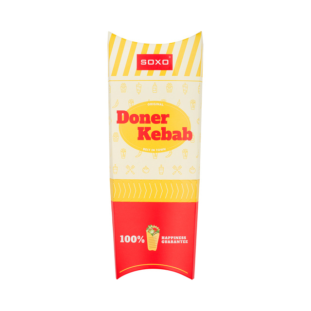 2 Paar von lustigen Socken mit Kebabmotiv in einzigartiger Verpackung | Herrensocken | SOXO