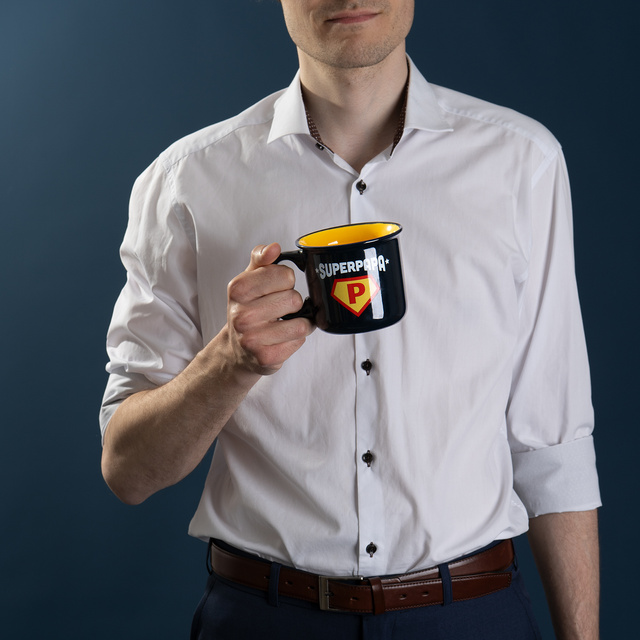 Set Socken Super Papa-Motiv + Tasse + Schlüsselanhänger