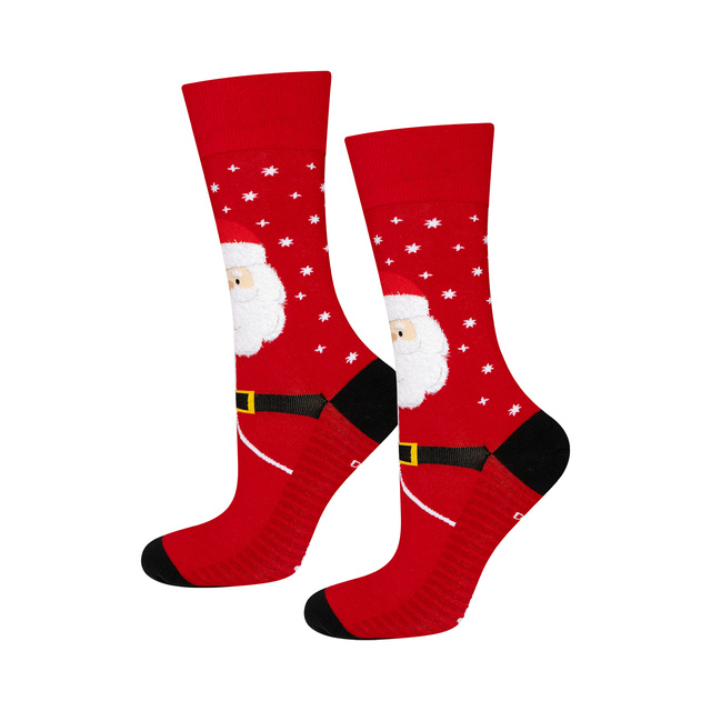 1 Paar Socken mit Weihnachtsmann-Motiv in Kartenverpackung