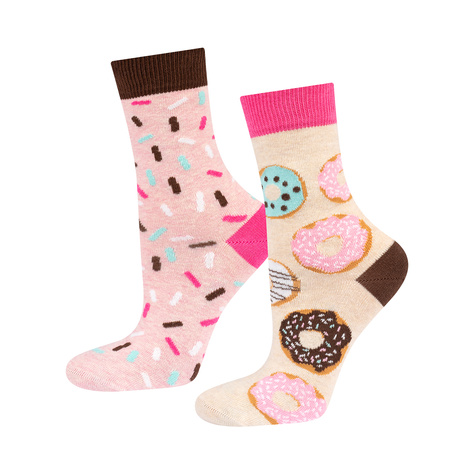 Buntes Set 5x Damen Socken SOXO nicht übereinstimmende Geschenk Pizza