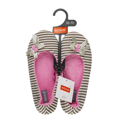 OUTLET SOXO bequem Damen Hausschuhe | rosa Ballerinas