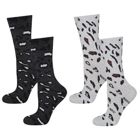 Set mit 2x Damensocken | Leopardenmotiv | SOXO