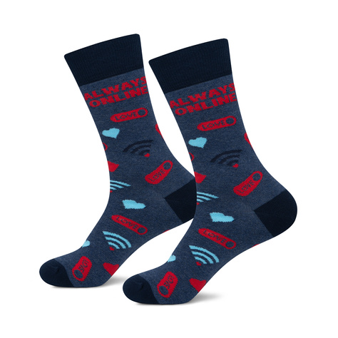 2 Paar von lustige Socken mit Wi-Fi-Motiv in einzigartiger Verpackung zum Valentinstag | Herrensocken | SOXO