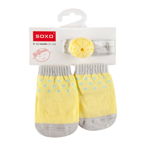 Babyset Gelb SOXO Socken und Stirnband