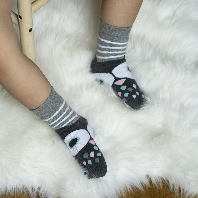 Kinder-Socken mit Eule-Motiv